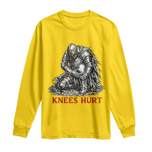 Funny Knees Hurt Medieval Knight Long Sleeve Shirt Dark Fantasy Sword Warrior Humor