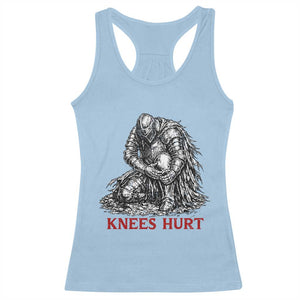 Funny Knees Hurt Medieval Knight Racerback Tank Top Dark Fantasy Sword Warrior Humor