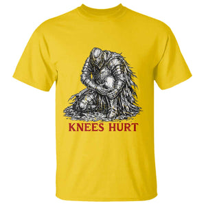 Funny Knees Hurt Medieval Knight T Shirt Dark Fantasy Sword Warrior Humor