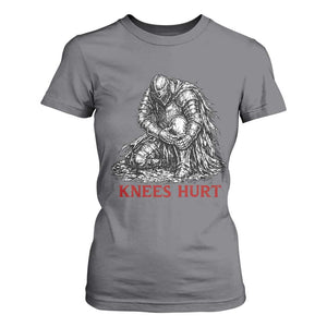Funny Knees Hurt Medieval Knight T Shirt For Women Dark Fantasy Sword Warrior Humor