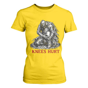 Funny Knees Hurt Medieval Knight T Shirt For Women Dark Fantasy Sword Warrior Humor