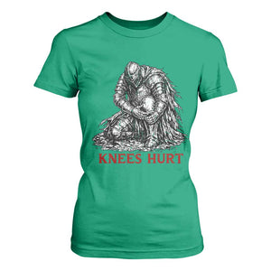 Funny Knees Hurt Medieval Knight T Shirt For Women Dark Fantasy Sword Warrior Humor