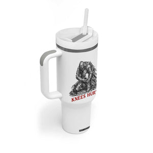 Funny Knees Hurt Medieval Knight Tumbler With Handle Dark Fantasy Sword Warrior Humor