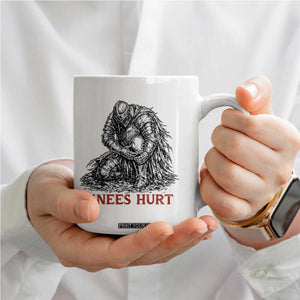 Funny Knees Hurt Medieval Knight Coffee Mug Dark Fantasy Sword Warrior Humor