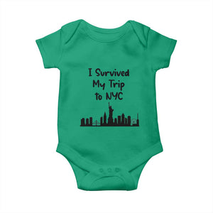 New York City Skyline Travel Tourist Baby Onesie I Survived My Trip To NYC