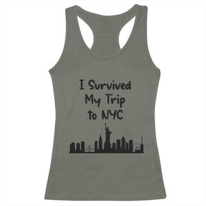New York City Skyline Travel Tourist Racerback Tank Top I Survived My Trip To NYC
