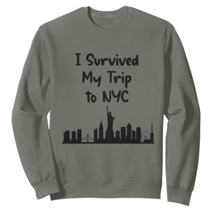 New York City Skyline Travel Tourist Sweatshirt I Survived My Trip To NYC