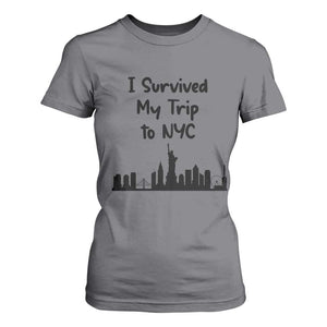 New York City Skyline Travel Tourist T Shirt For Women I Survived My Trip To NYC