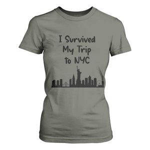 New York City Skyline Travel Tourist T Shirt For Women I Survived My Trip To NYC