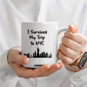 New York City Skyline Travel Tourist Coffee Mug I Survived My Trip To NYC