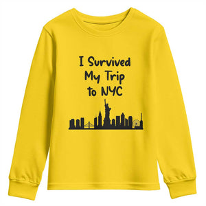 New York City Skyline Travel Tourist Youth Sweatshirt I Survived My Trip To NYC