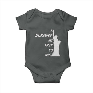 Funny New York City Travel Graphic Baby Onesie I Survived My Trip To NYC