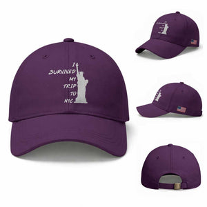 Funny New York City Travel Graphic Baseball Cap I Survived My Trip To NYC