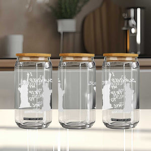 Funny New York City Travel Graphic Glass Can I Survived My Trip To NYC