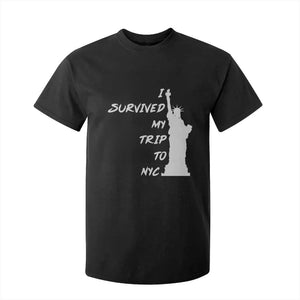 Funny New York City Travel Graphic T Shirt For Kid I Survived My Trip To NYC