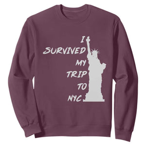 Funny New York City Travel Graphic Sweatshirt I Survived My Trip To NYC