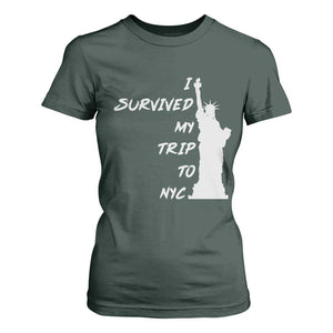 Funny New York City Travel Graphic T Shirt For Women I Survived My Trip To NYC