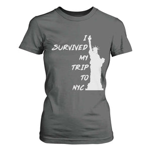 Funny New York City Travel Graphic T Shirt For Women I Survived My Trip To NYC