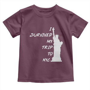 Funny New York City Travel Graphic Toddler T Shirt I Survived My Trip To NYC