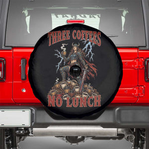 Funny Medieval Knight Worker Meme Spare Tire Cover Three Coffees No Lunch Valkyrie Coffee Lover