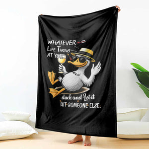 Whatever Life Throws At You Duck Throw Blanket Funny Sarcastic Quote TS12 Print Your Wear