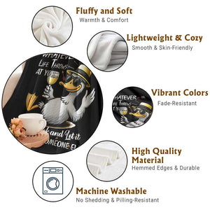 Whatever Life Throws At You Duck Throw Blanket Funny Sarcastic Quote TS12 Print Your Wear