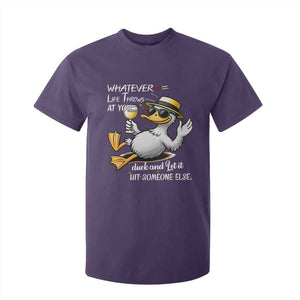 Whatever Life Throws At You Duck T Shirt For Kid Funny Sarcastic Quote TS12 Purple Print Your Wear