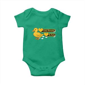 Funny Duck Lover Gift Baby Onesie Easily Distracted By Ducks TS12 Irish Green Print Your Wear