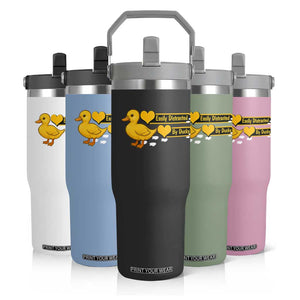 Funny Duck Lover Gift Flip Straw Tumbler Easily Distracted By Ducks TS12 Print Your Wear