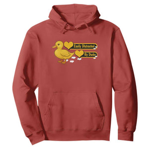 Funny Duck Lover Gift Hoodie Easily Distracted By Ducks TS12 Red Print Your Wear