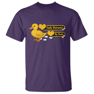 Funny Duck Lover Gift T Shirt Easily Distracted By Ducks TS12 Purple Print Your Wear