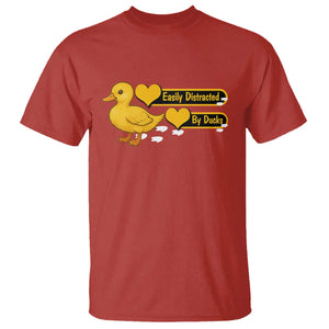 Funny Duck Lover Gift T Shirt Easily Distracted By Ducks TS12 Red Print Your Wear