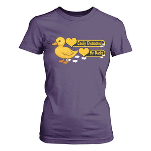 Funny Duck Lover Gift T Shirt For Women Easily Distracted By Ducks TS12 Purple Print Your Wear