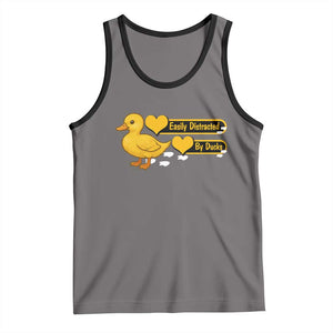 Funny Duck Lover Gift Tank Top Easily Distracted By Ducks TS12 Deep Heather Black Print Your Wear