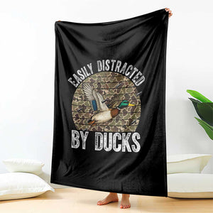 Duck Hunting Gift Throw Blanket Easily Distracted By Ducks TS12 Print Your Wear