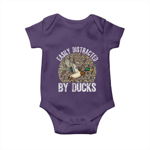 Duck Hunting Gift Baby Onesie Easily Distracted By Ducks TS12 Purple Print Your Wear