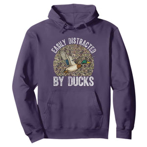 Duck Hunting Gift Hoodie Easily Distracted By Ducks TS12 Purple Print Your Wear