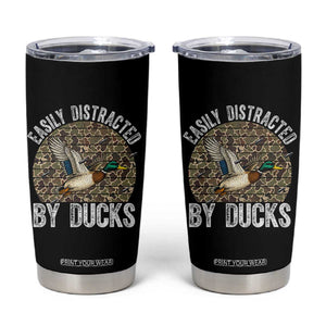 Duck Hunting Gift Tumbler Cup Easily Distracted By Ducks TS12 Black Print Your Wear