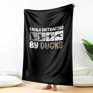 Funny Hunting Gift Throw Blanket Easily Distracted By Ducks Outdoor Lover TS12 Print Your Wear