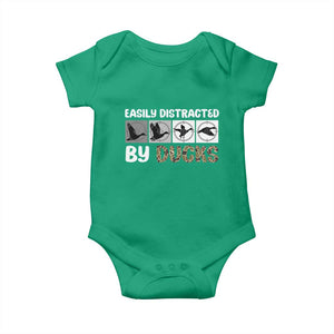Funny Hunting Gift Baby Onesie Easily Distracted By Ducks Outdoor Lover TS12 Irish Green Print Your Wear