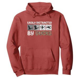Funny Hunting Gift Hoodie Easily Distracted By Ducks Outdoor Lover TS12 Red Print Your Wear