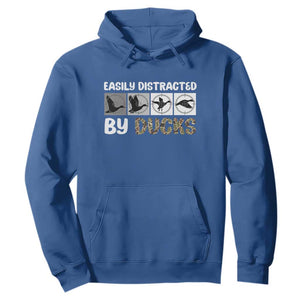 Funny Hunting Gift Hoodie Easily Distracted By Ducks Outdoor Lover TS12 Royal Blue Print Your Wear