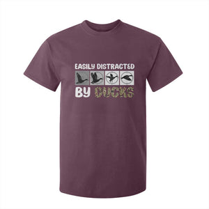 Funny Hunting Gift T Shirt For Kid Easily Distracted By Ducks Outdoor Lover TS12 Maroon Print Your Wear