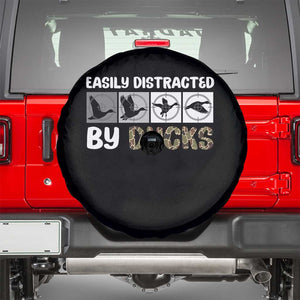 Funny Hunting Gift Spare Tire Cover Easily Distracted By Ducks Outdoor Lover TS12 Black Print Your Wear