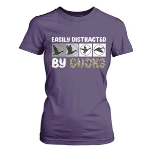 Funny Hunting Gift T Shirt For Women Easily Distracted By Ducks Outdoor Lover TS12 Purple Print Your Wear