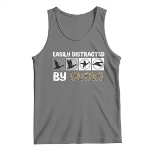Funny Hunting Gift Tank Top Easily Distracted By Ducks Outdoor Lover TS12 Black Heather Print Your Wear