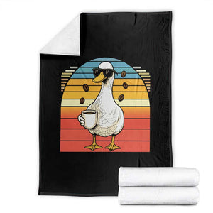 Funny Duck Drinking Throw Blanket Coffee Lover Gift TS12 Black Print Your Wear