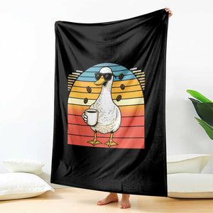 Funny Duck Drinking Throw Blanket Coffee Lover Gift TS12 Print Your Wear