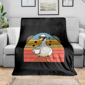 Funny Duck Drinking Throw Blanket Coffee Lover Gift TS12 Print Your Wear