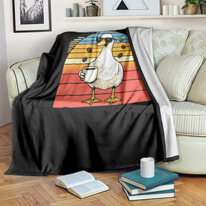 Funny Duck Drinking Throw Blanket Coffee Lover Gift TS12 Print Your Wear